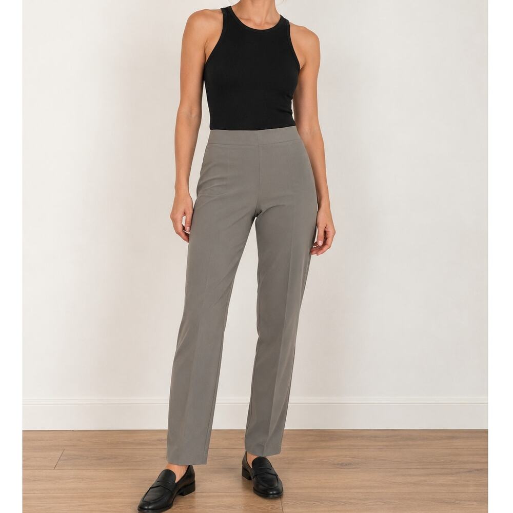 Franne Golde Magic Pants Size 10 Gray Pull-On Straight Leg Stretch Pants